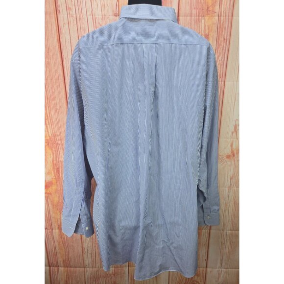 Brooks Brothers Mens Supima Cotton Shirt 19-36 Regular Fit Non-Iron Blue Striped - Picture 2 of 6